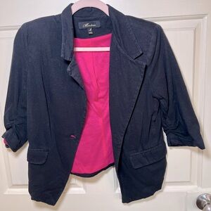 MONTEAU Blazer sweater like material with 3/4 in sleeves